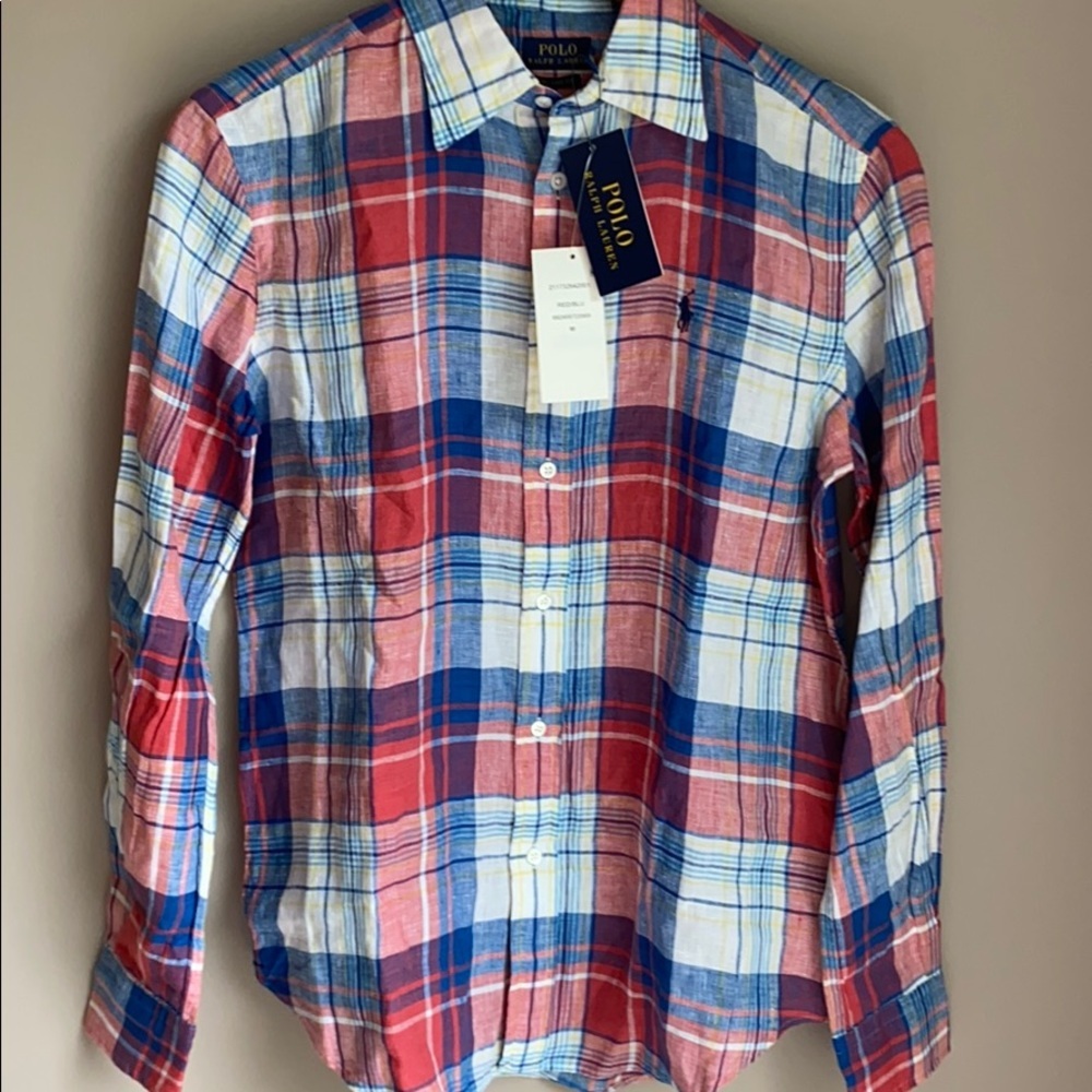 NWT Polo Ralph Lauren Linen Button Down SZ 2 - Picture 4 of 7